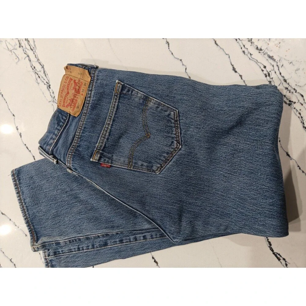 Levis 501xx Jeans Mens 33x32 Fits 32x29 Blue Straight Button Fly Denim Pants Y2K